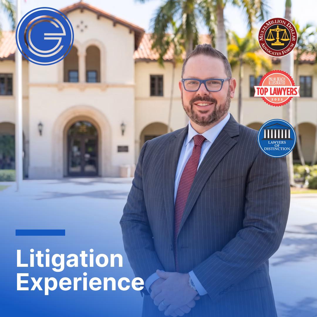 Attorney Michael K. Grife standing outside the Boca Raton courthouse, representing bicycle accident clients with litigation experience