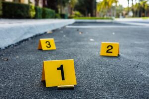 Evidence Collection process on the road after fatal car accident