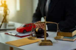 Boca Raton car accident attorney in his office