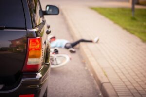 Accident: Young girl on a bicycle hit by a car